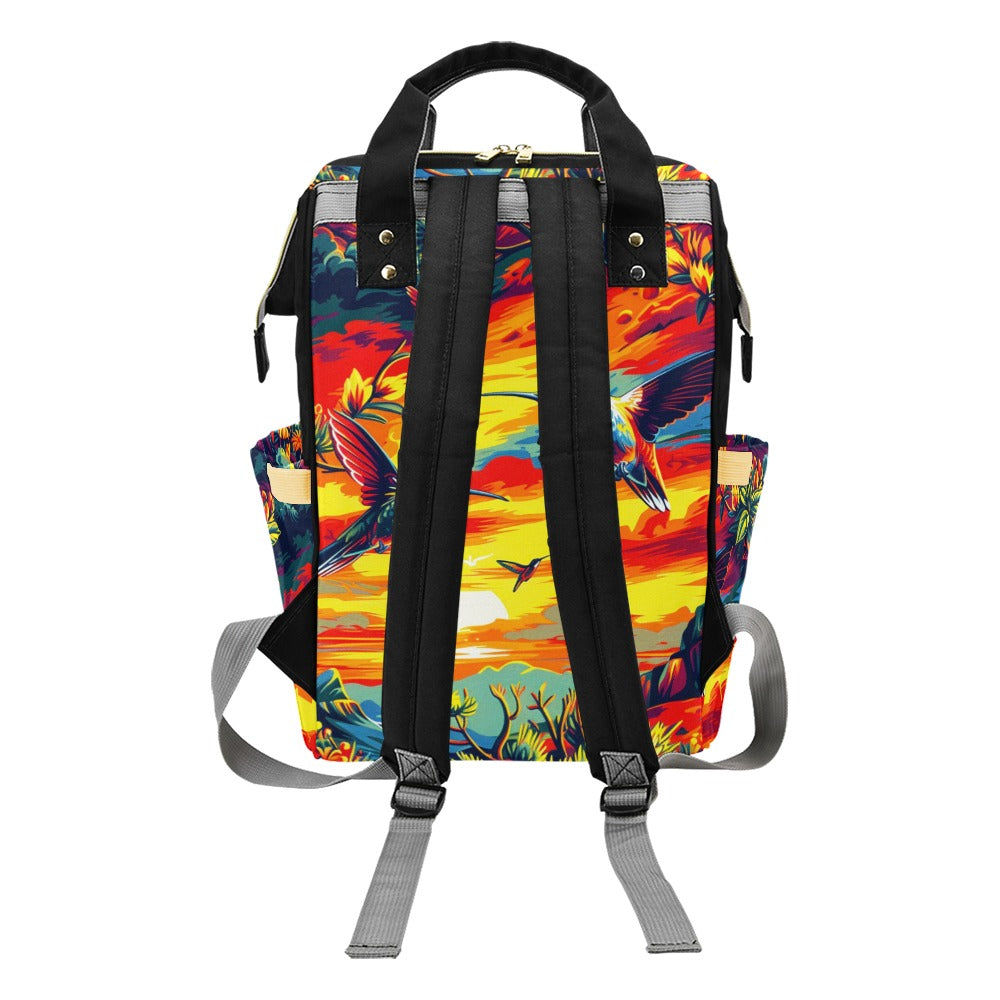 Happy Hummingbirds Multi-Function Diaper Backpack/Diaper Bag