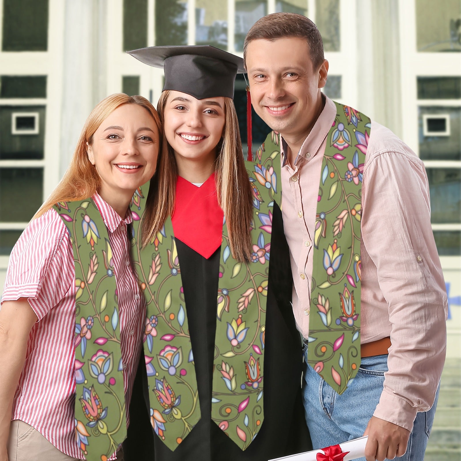 Buffalo Bloom Sage Graduation Stole