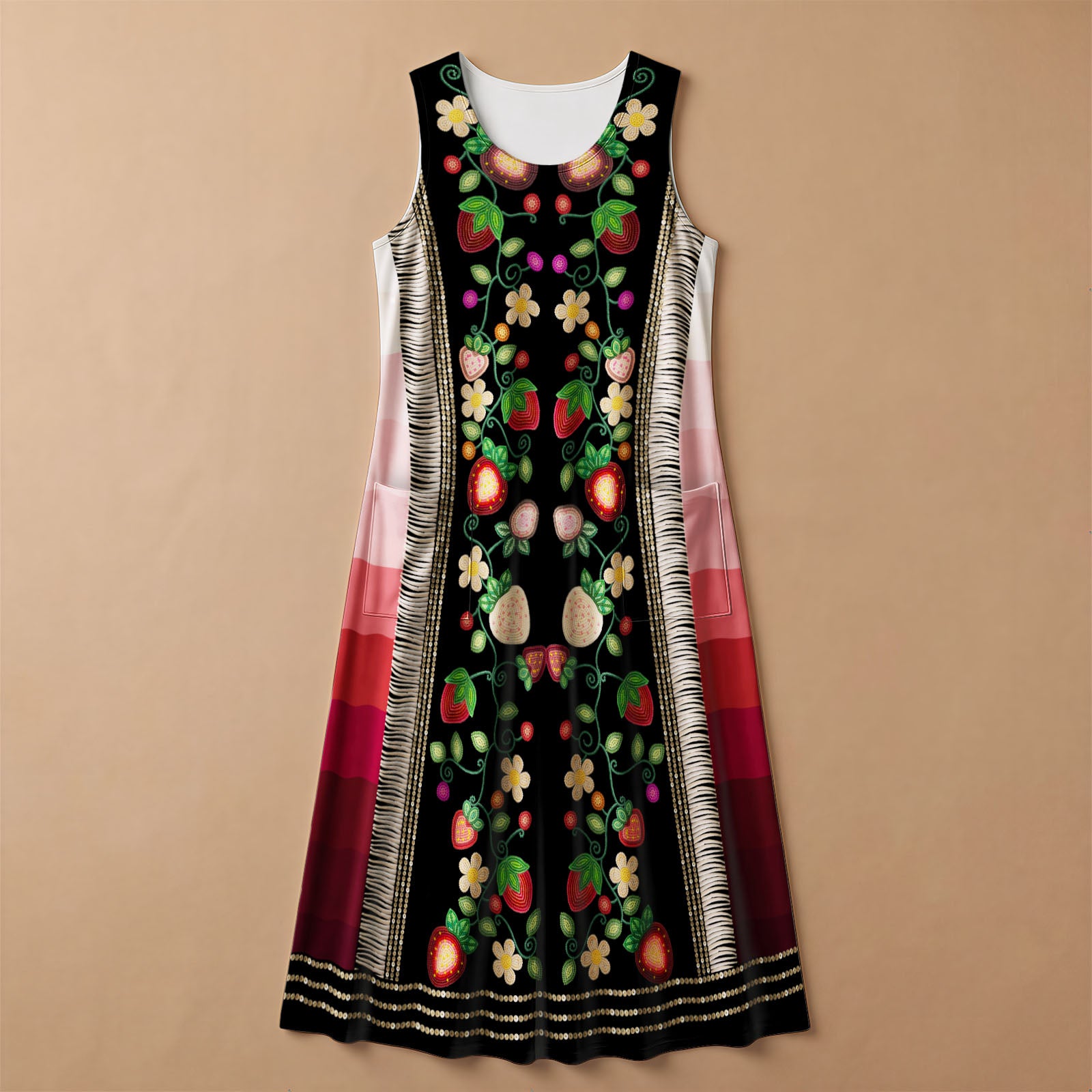 Berry Rites Black 2 Women's Sleeveless Long Dress