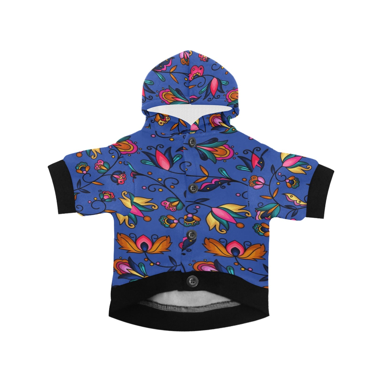 Copper Prairie Petals Blue Pet Dog Hoodie
