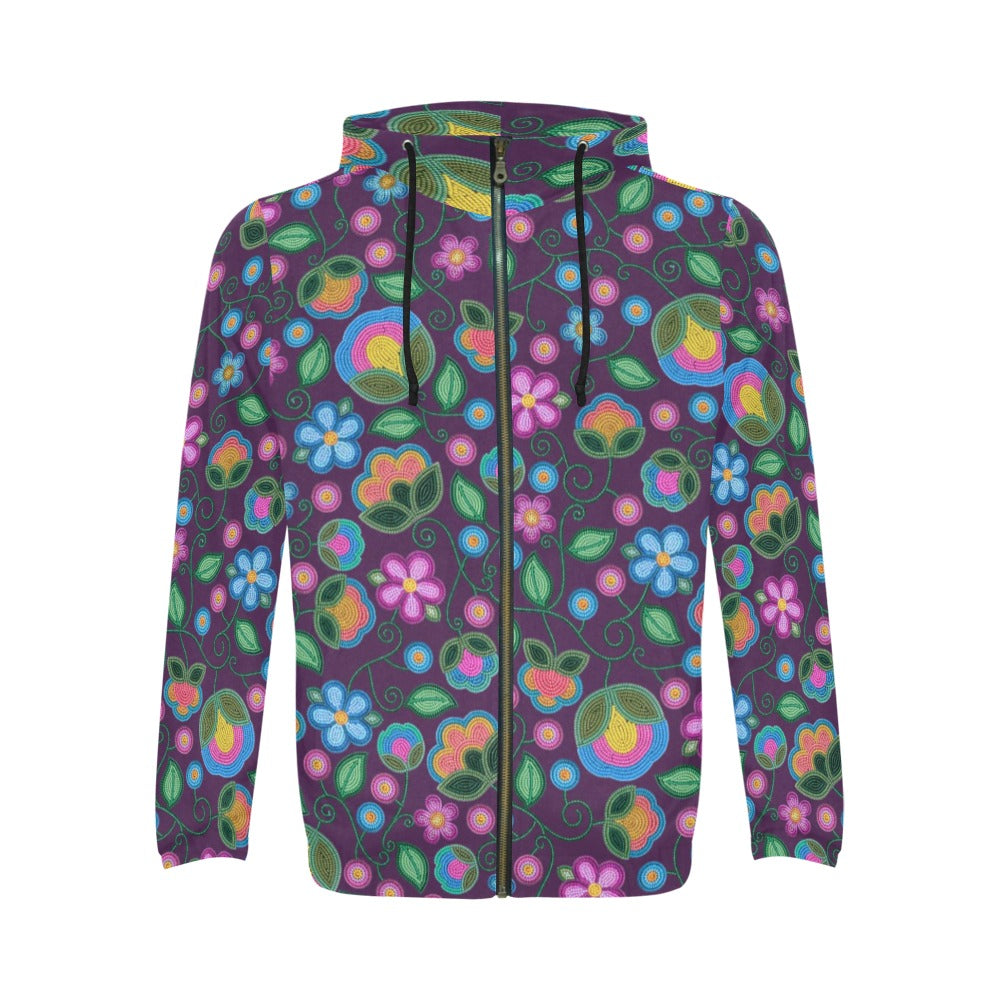 Turquoise Sunbeam Violet Men's Zipper Hoodie