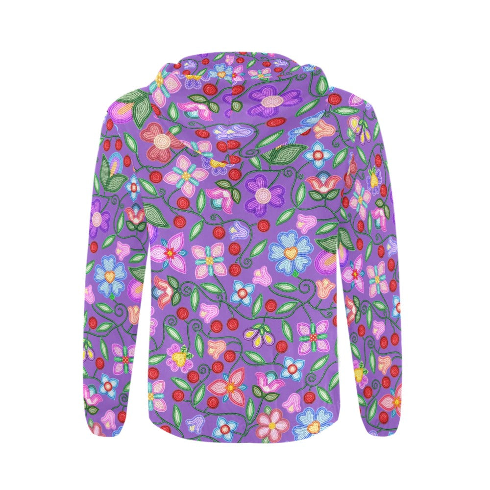 Petal Harmony Lavender Men's Zipper Hoodie