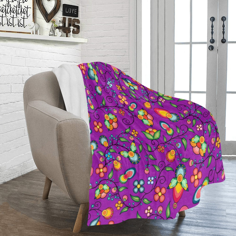 Floral Bounty Purple Ultra-Soft Micro Fleece Blanket 50"x60"
