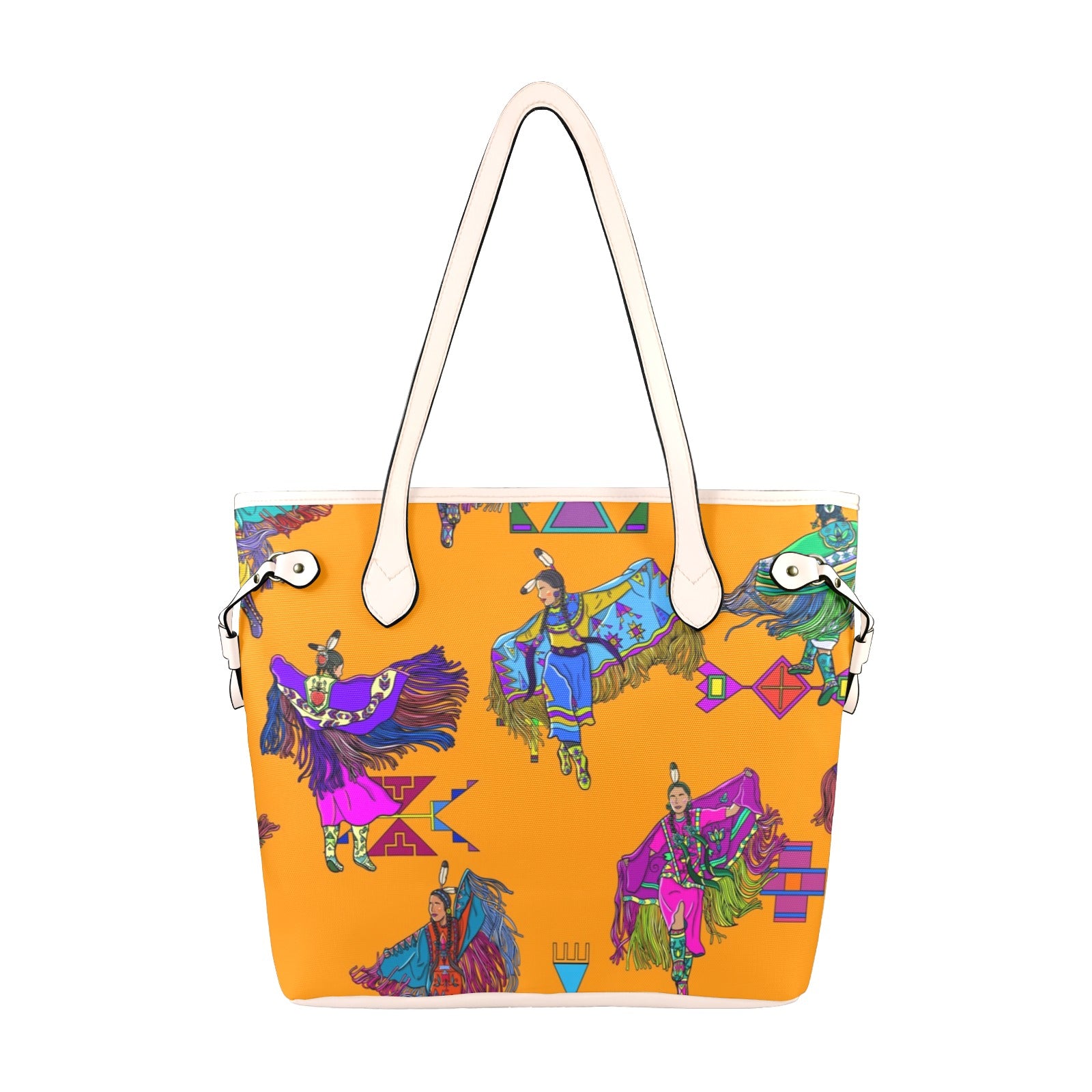 Women's Fancy Dancers Orange Clover Canvas Tote Bag