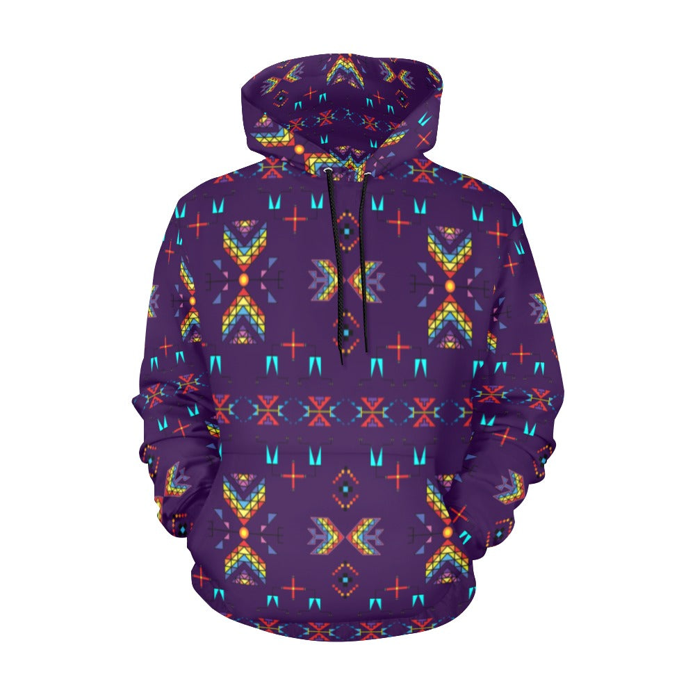 Rainy Chief Rainbow Dark Purple Hoodie for Men (USA Size)