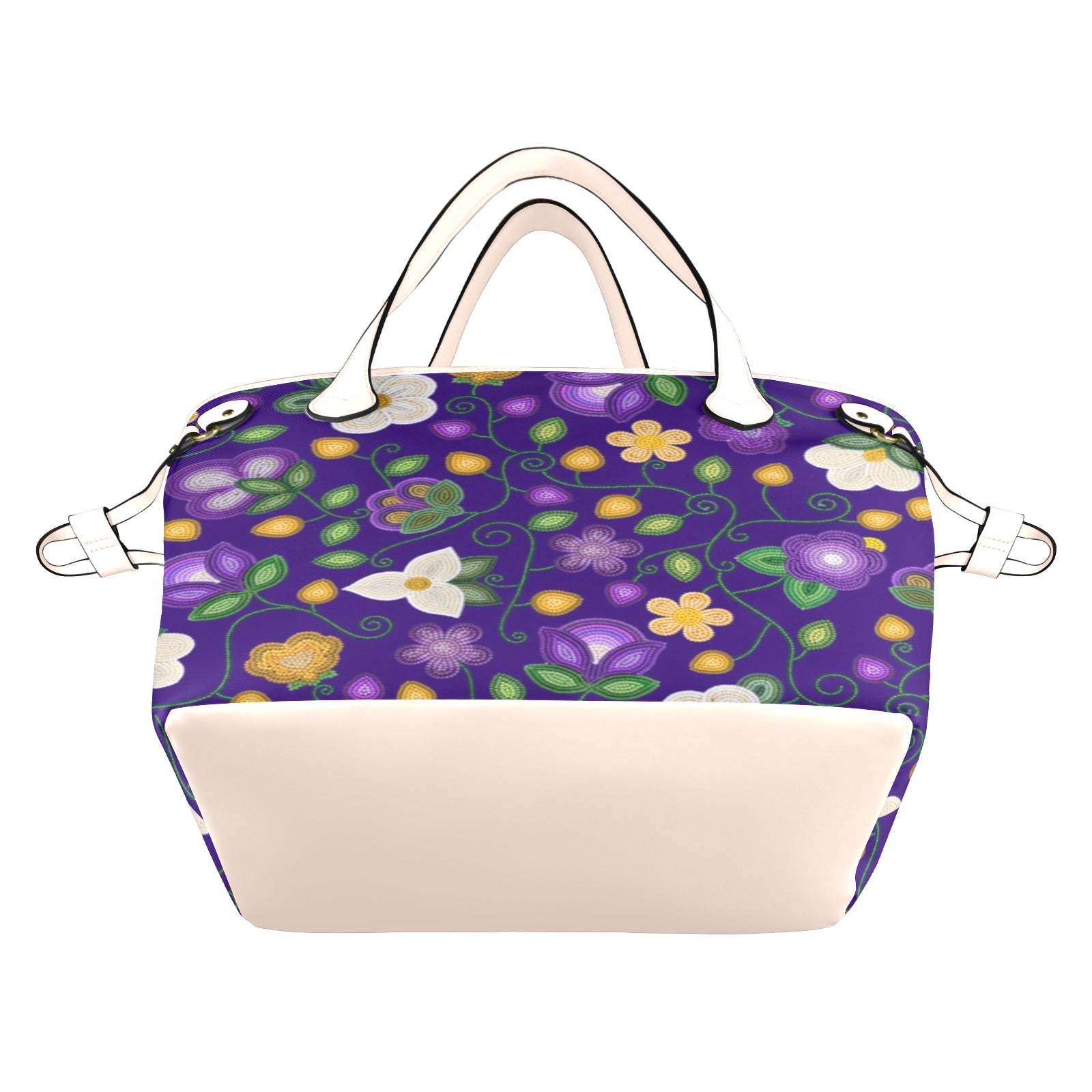 Midnight Moss Bloom Aubergine Clover Canvas Tote Bag