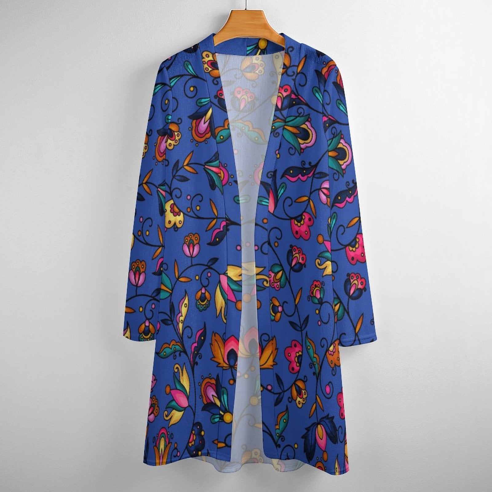 Copper Prairie Petals Blue Cardigan