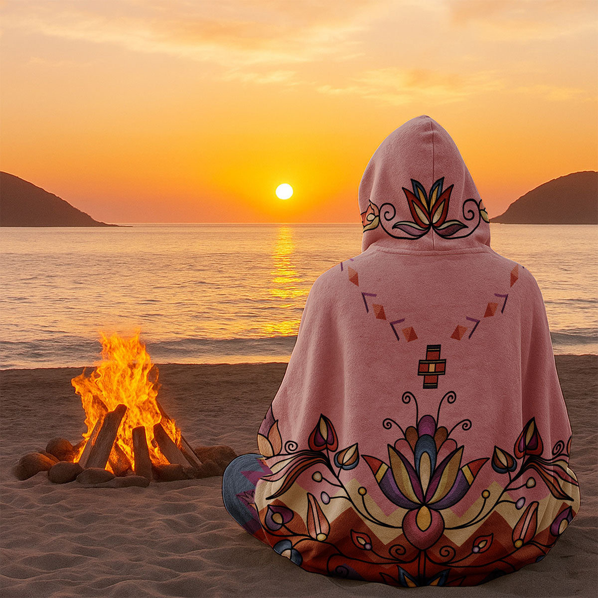 Ember Blossom Women's Hooded Blanket