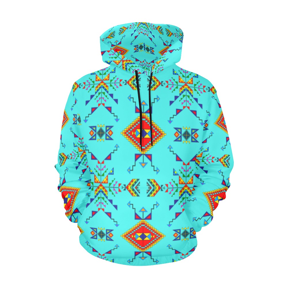 Buffalo Jump Turquoise Hoodie for Men (USA Size)