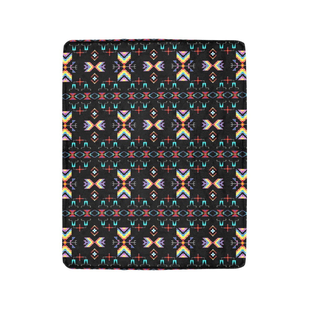 Rainy Chief Rainbow Black Ultra-Soft Micro Fleece Blanket 40"x50"