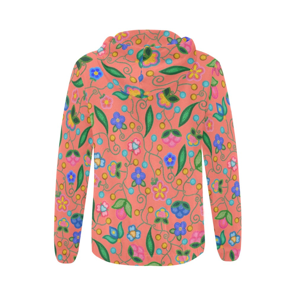 Skyberry Serenade Peach Full Zip Hoodie for Women