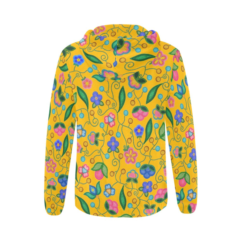 Skyberry Serenade Yellow Full Zip Hoodie for Women