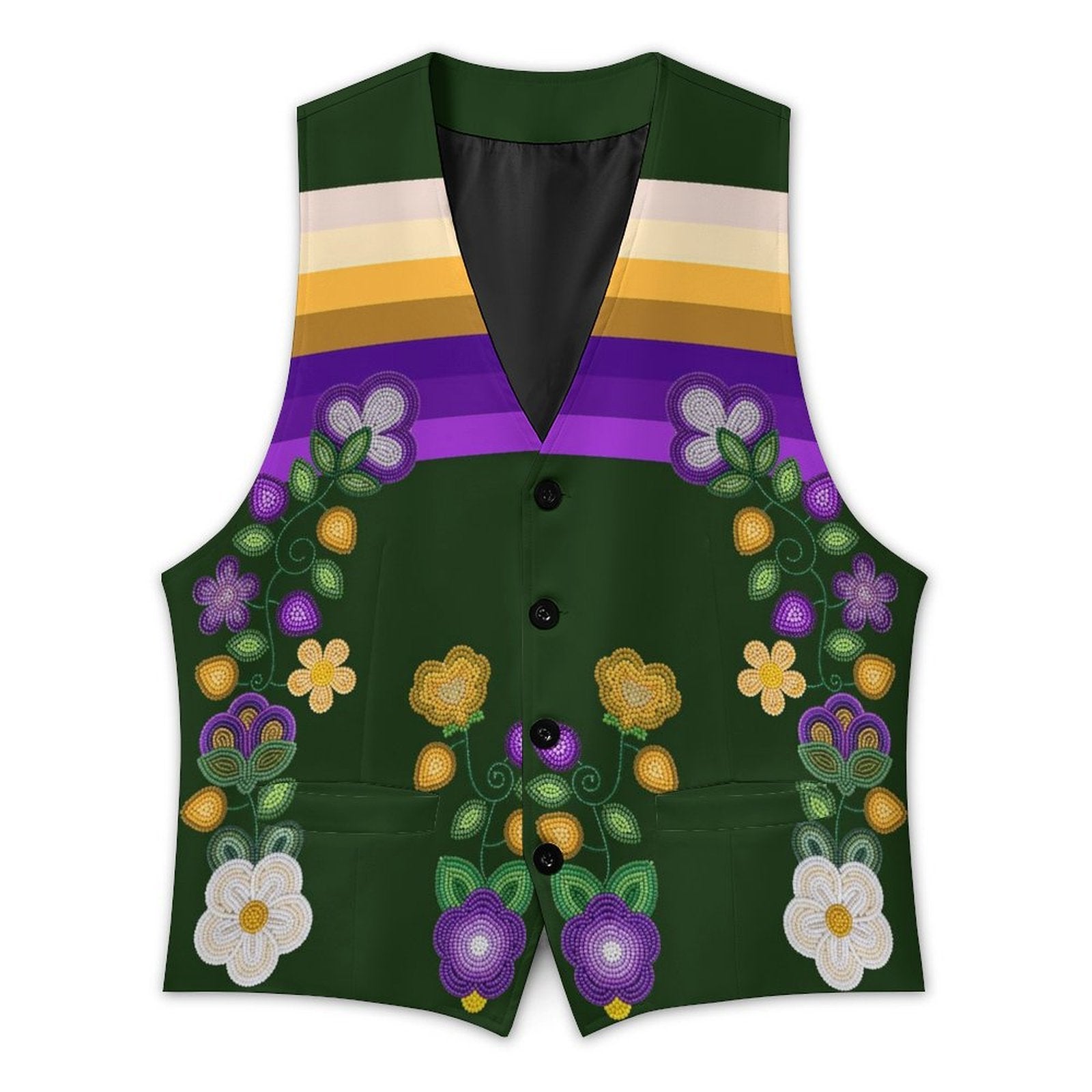 Midnight Moss Bloom Men's Sleeveless Suit Vest