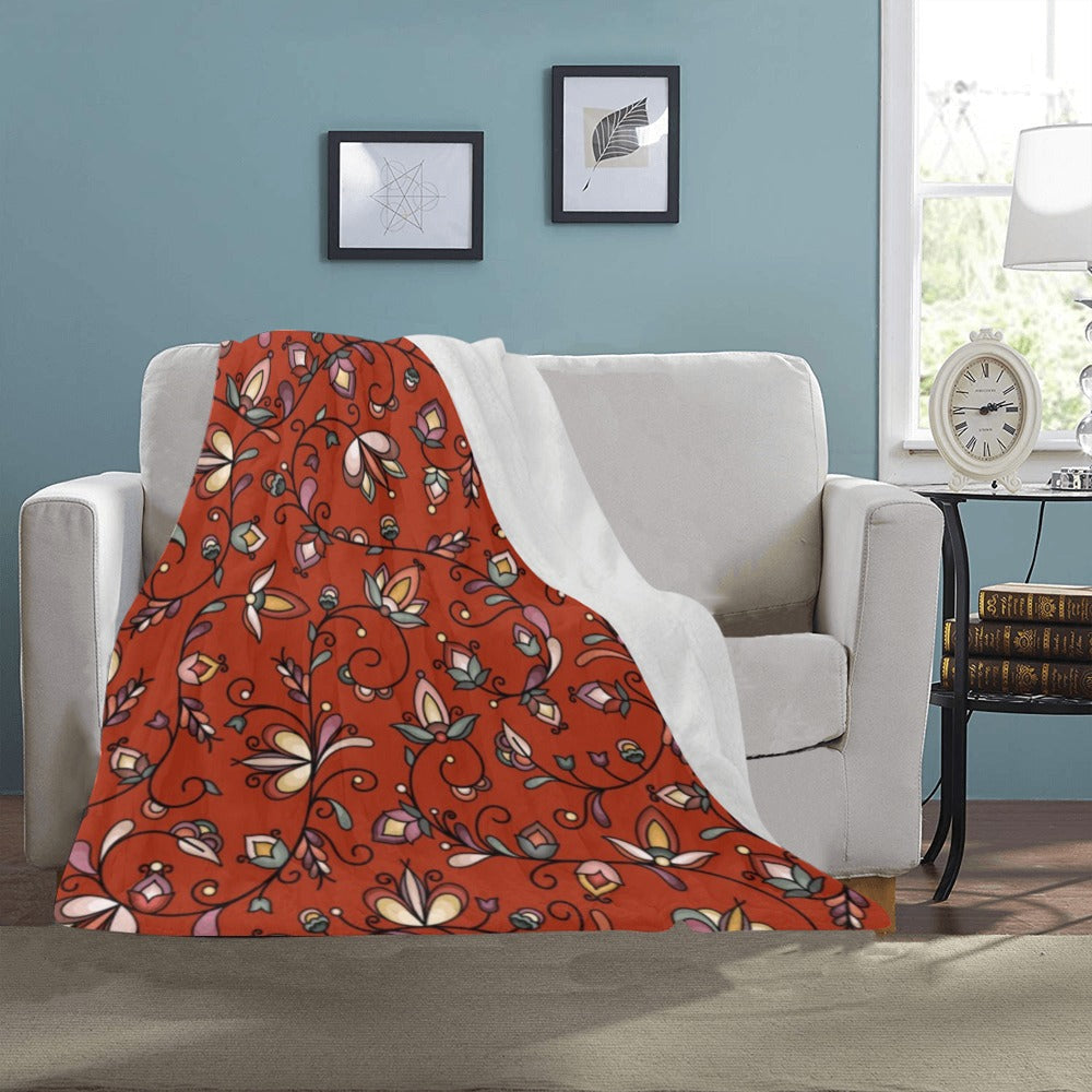 Burnt Sky Petals Red Ultra-Soft Micro Fleece Blanket 40"x50"