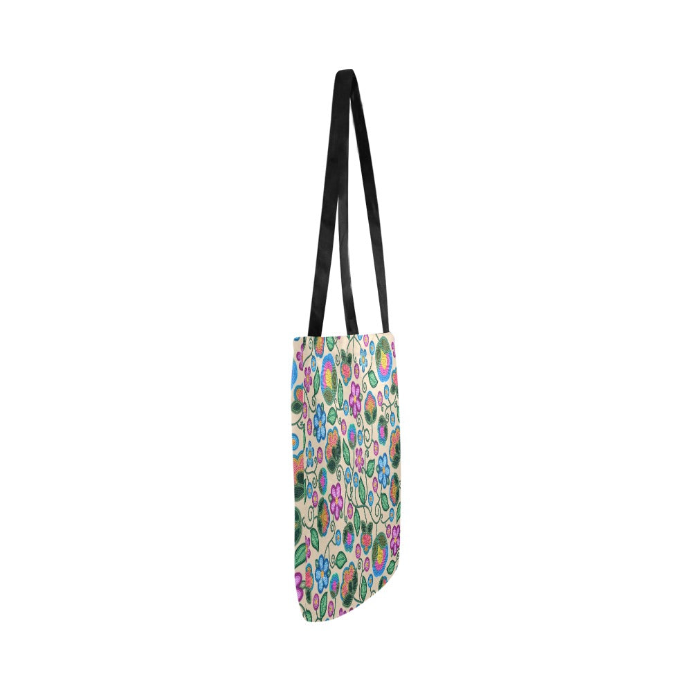 Turquoise Sunbeam Cream Reusable Shopping Bag (Two sides)
