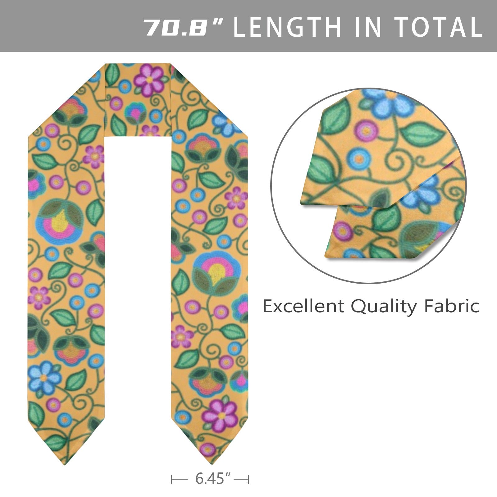 Turquoise Sunbeam Yellow Graduation Stole