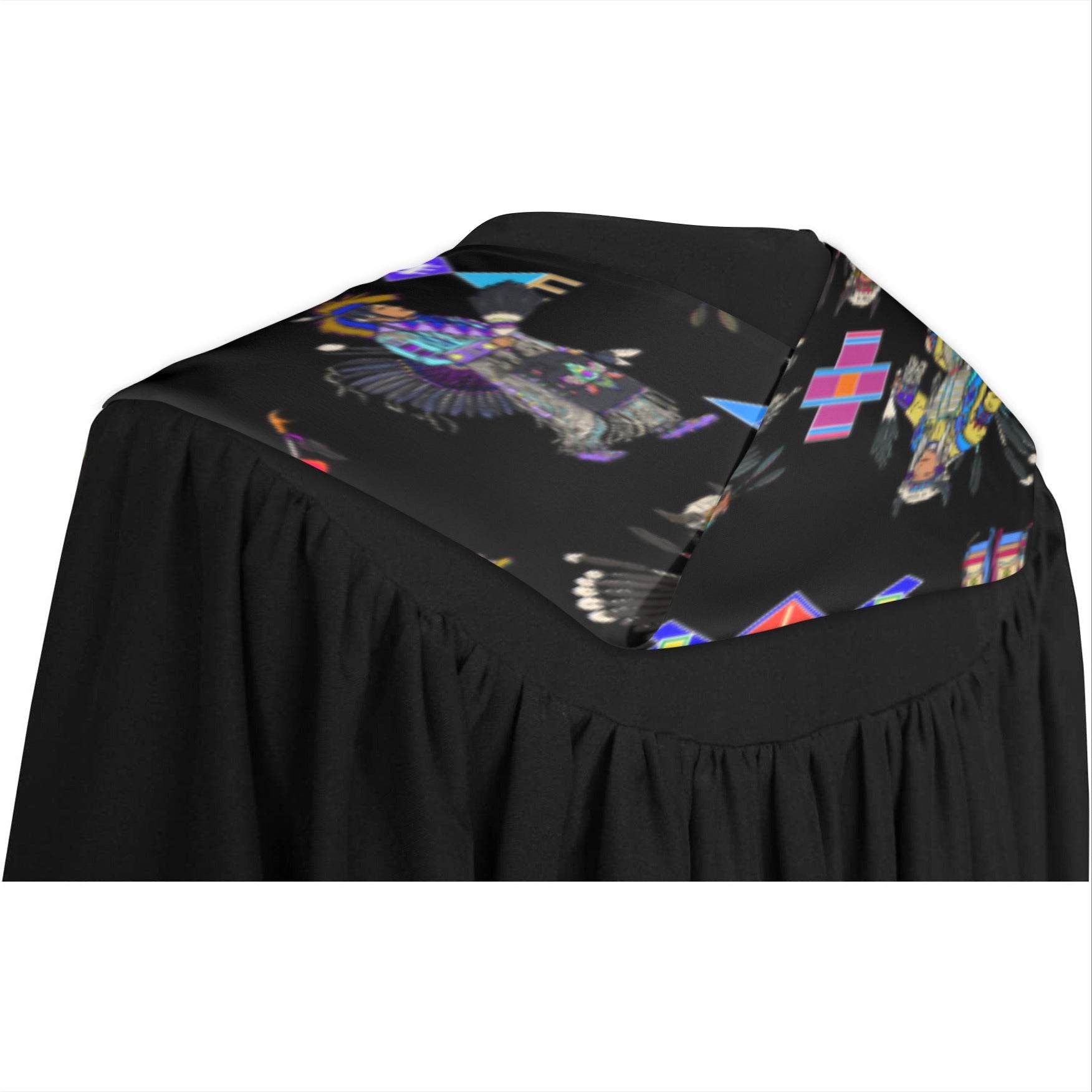 Men's Tradish Dancers Black Graduation Stole