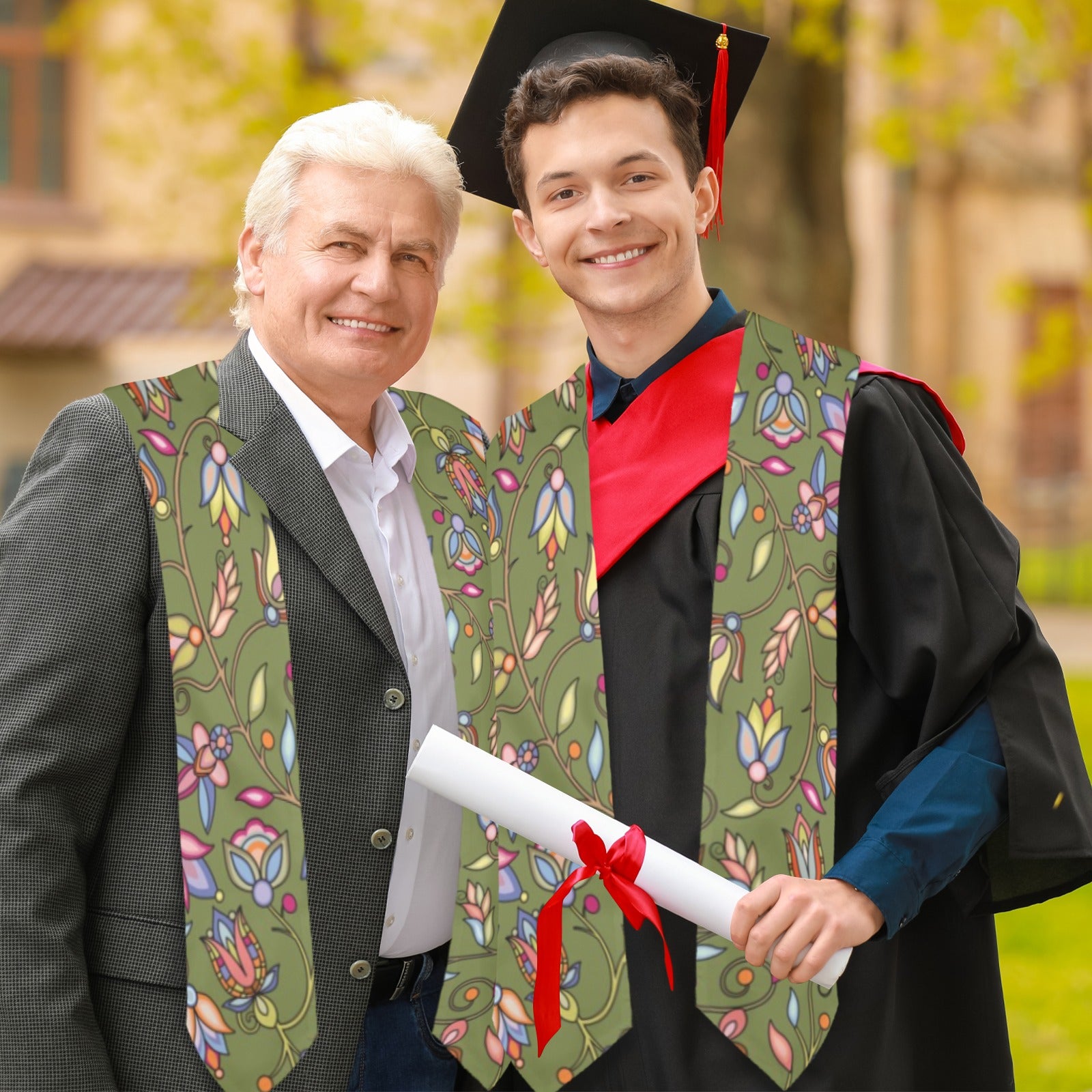 Buffalo Bloom Sage Graduation Stole