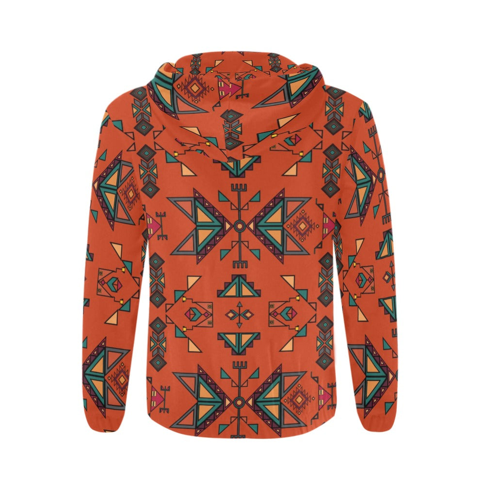 Arrow Dawn Orange Men's Zipper Hoodie