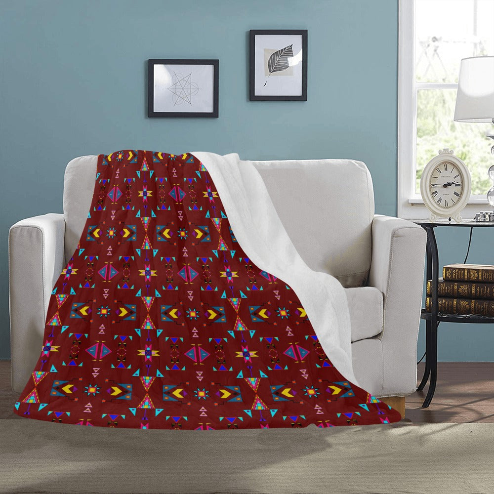 Enemy Territory Dark Maroon Ultra-Soft Micro Fleece Blanket 50"x60"