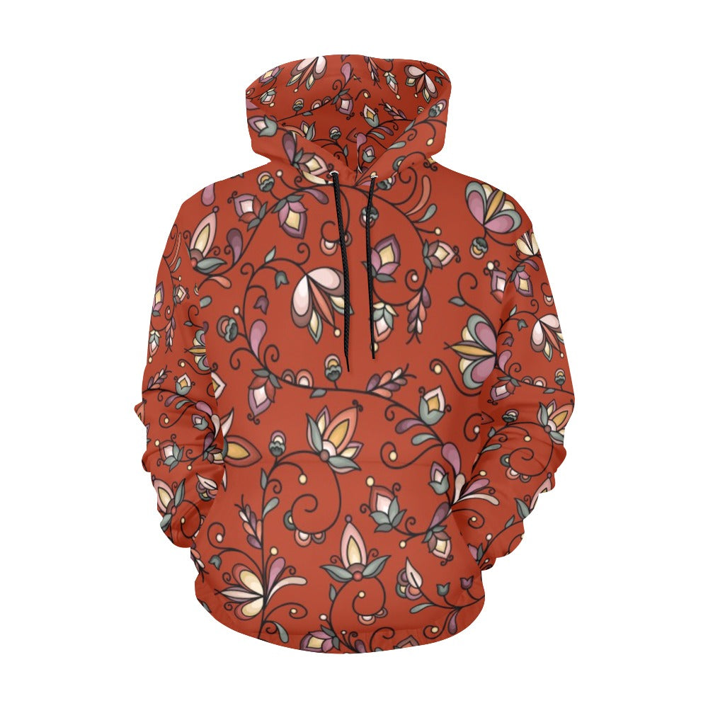 Burnt Sky Petals Red Hoodie for Men (USA Size)