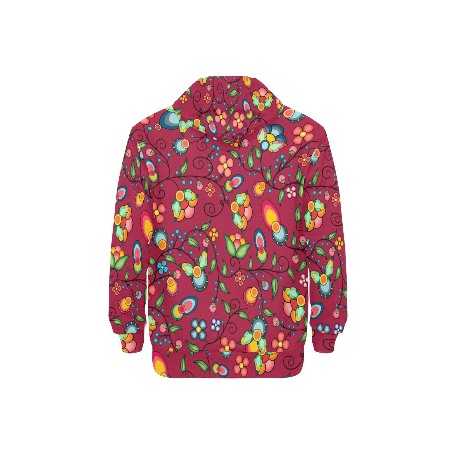 Floral Bounty Magenta Men's Long Sleeve Fleece Hoodie