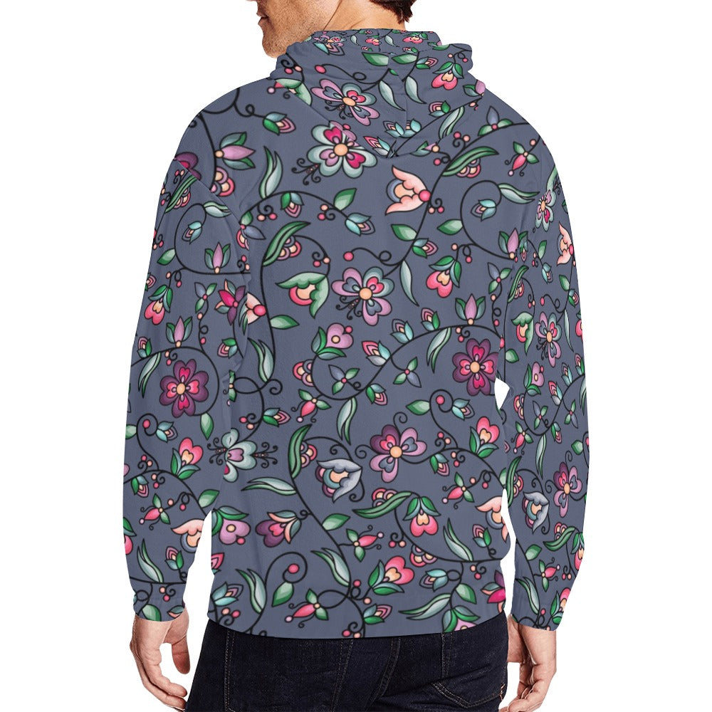 Amber Evening Garland Blue Men's Zipper Hoodie