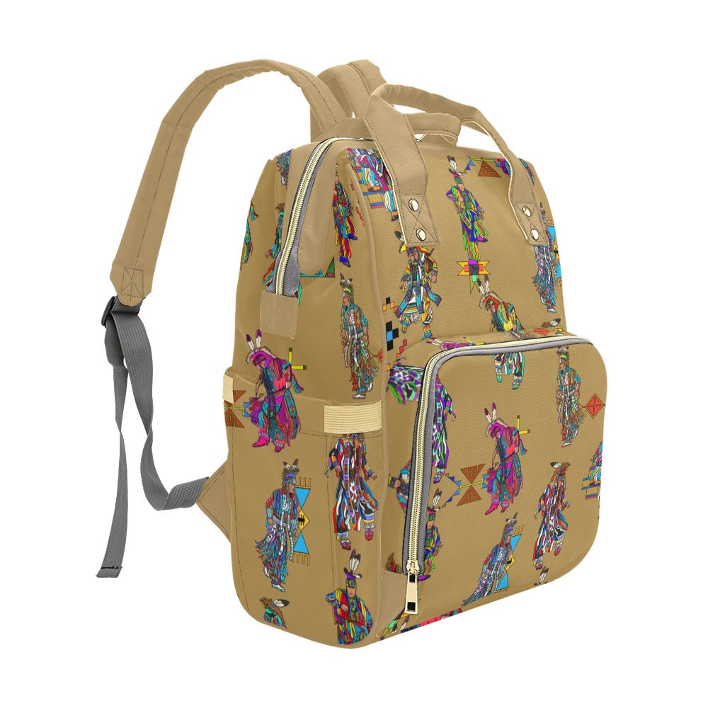 Men's Grass Dancers Earth Multi-Function Diaper Backpack/Diaper Bag