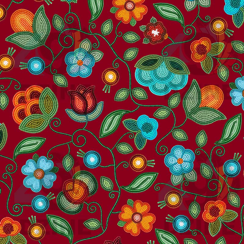 Prairie Fire Petals Red Satin Fabric By the Yard Pre Order