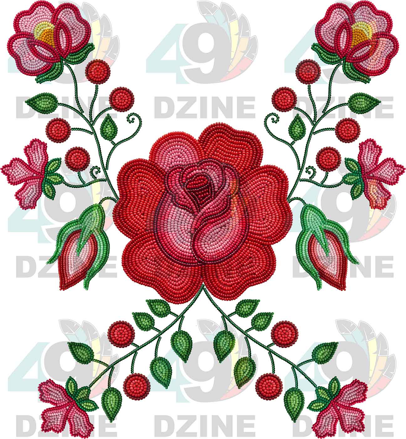 Rose Reverie Beadwork Various Sizes