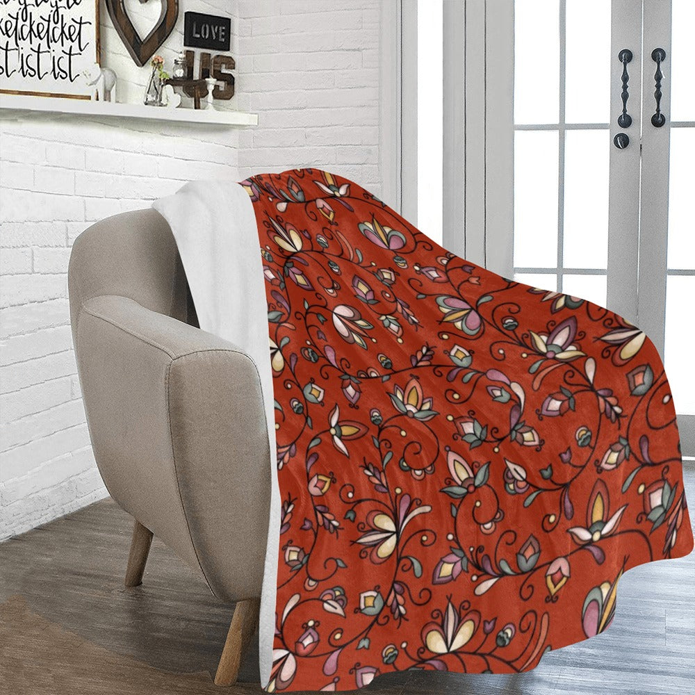 Burnt Sky Petals Red Ultra-Soft Micro Fleece Blanket 60"x80"