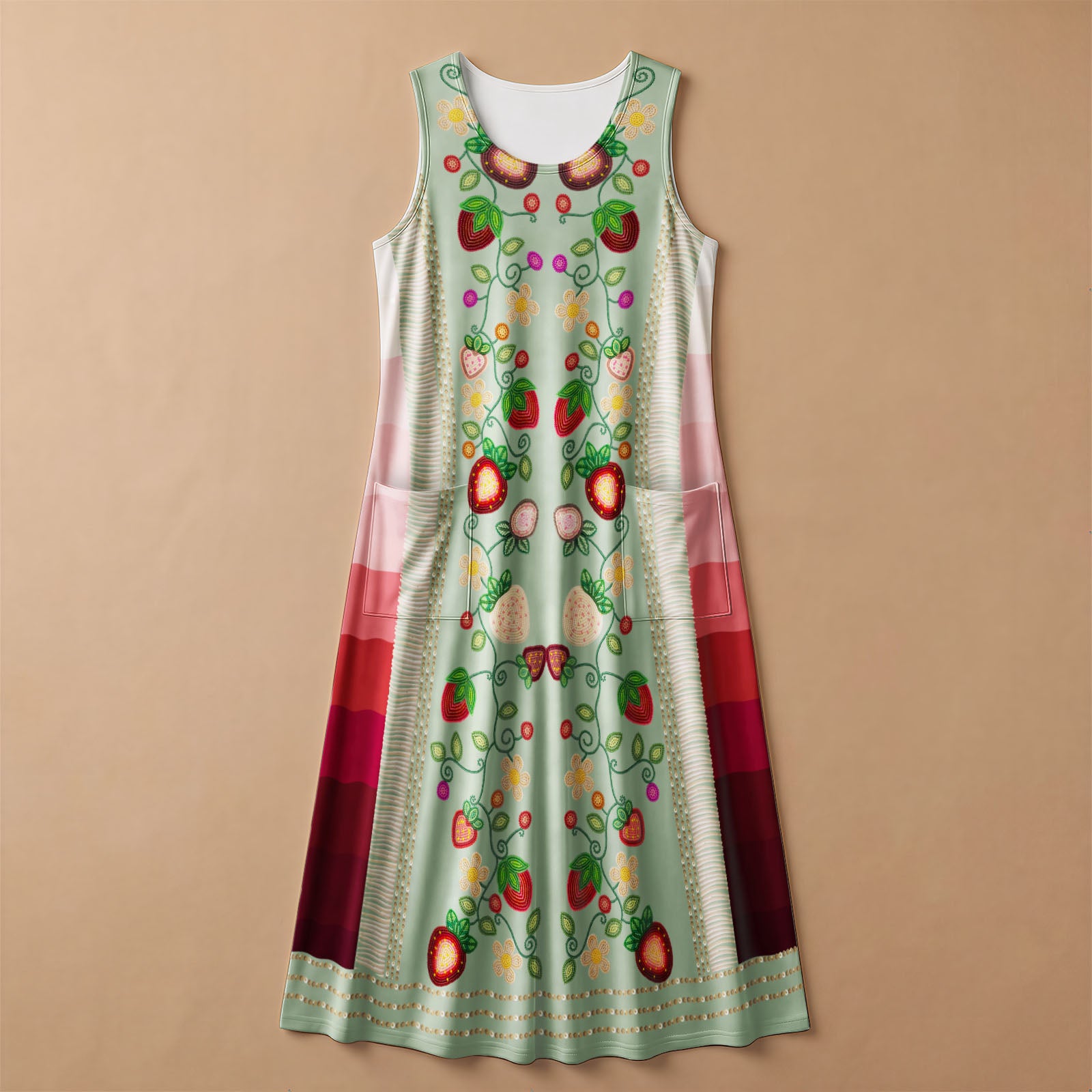 Berry Rites Sage 2 Women's Sleeveless Long Dress