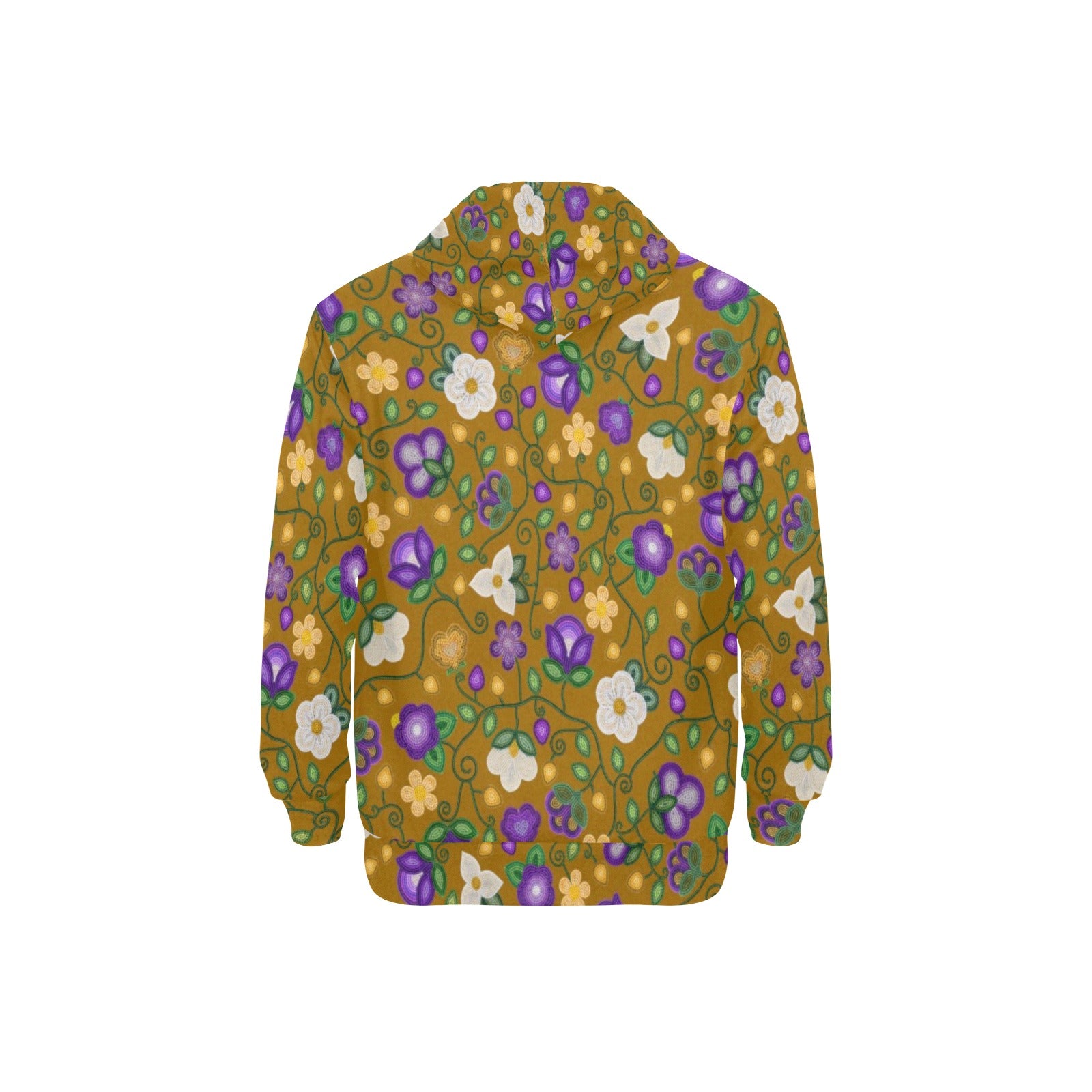 Midnight Moss Bloom Toffee Men's Long Sleeve Fleece Hoodie
