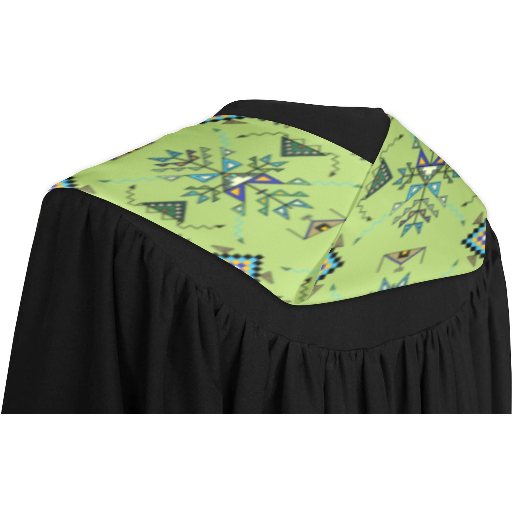 Bear Shield Green Graduation Stole