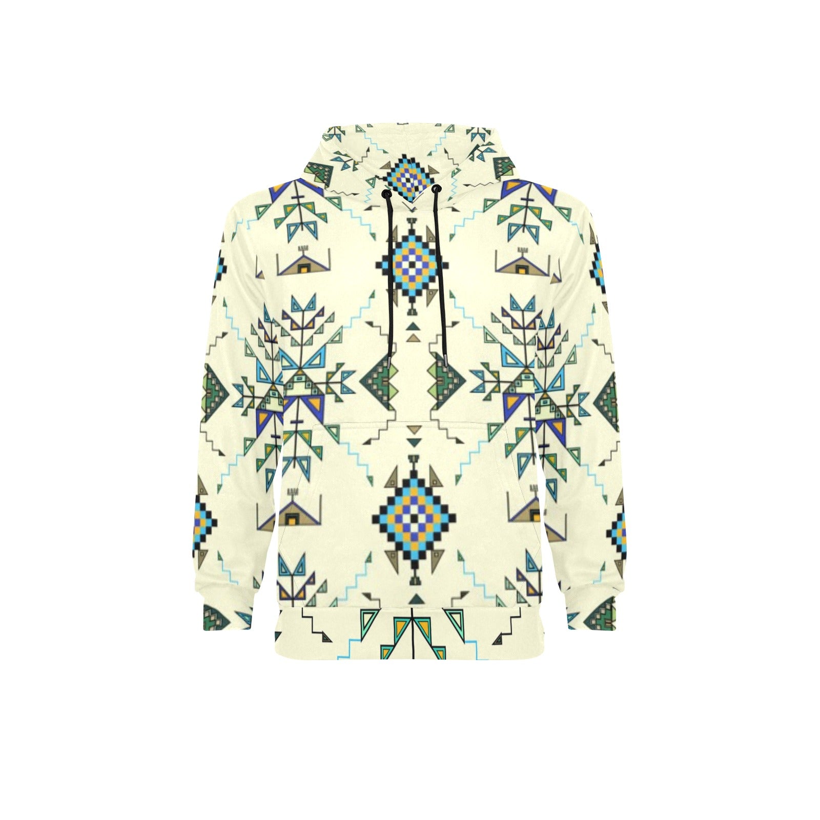 Bear Shield Cream Men's Long Sleeve Fleece Hoodie