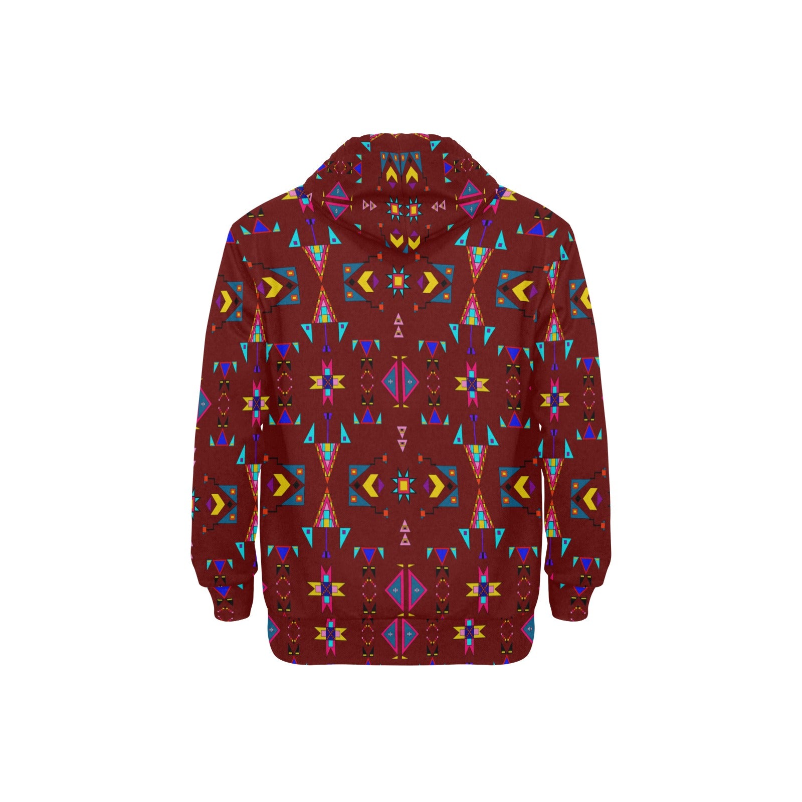 Enemy Territory Dark Maroon Men's Long Sleeve Fleece Hoodie