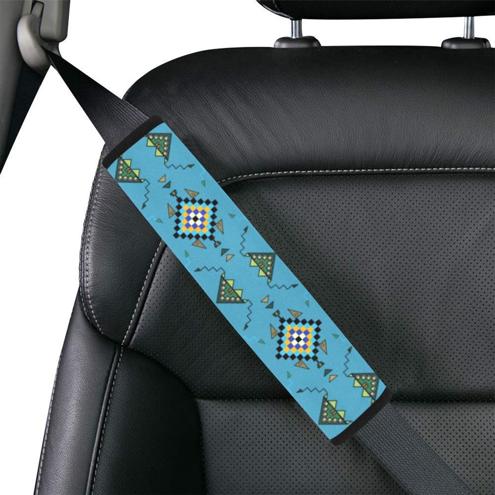 Bear Shield Blue Car Seat Belt Cover 7''x12.6'' (Pack of 2)