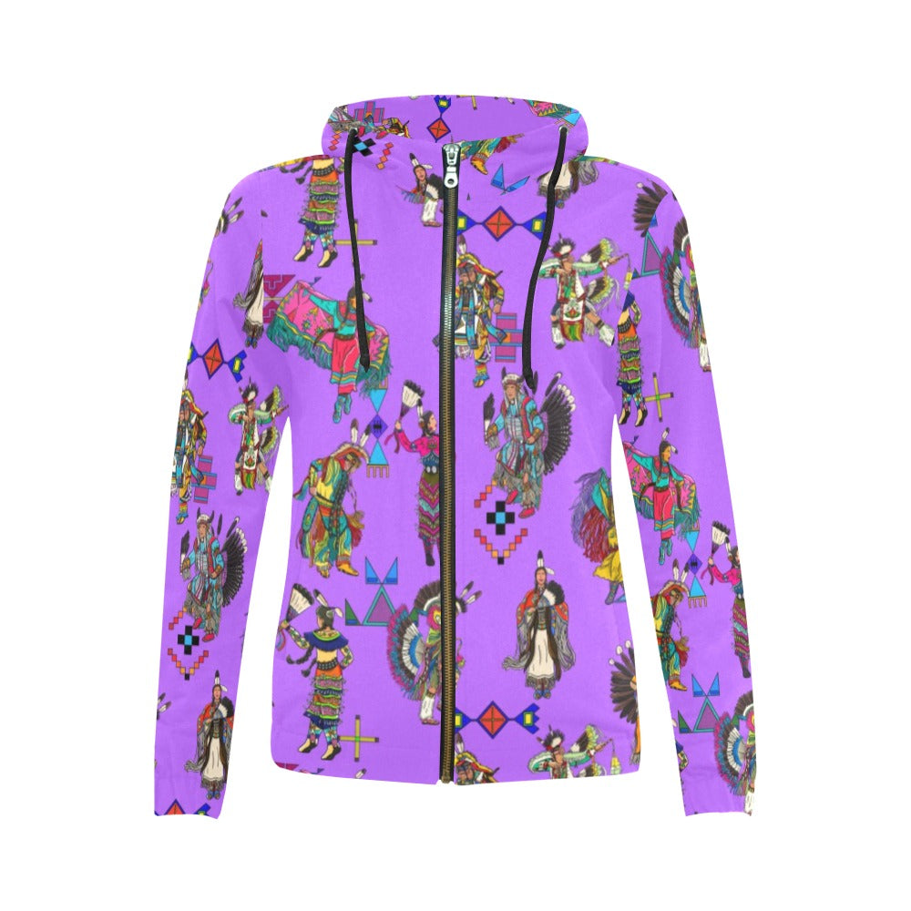 Grand Entry Dancers Purple Full Zip Hoodie for Women