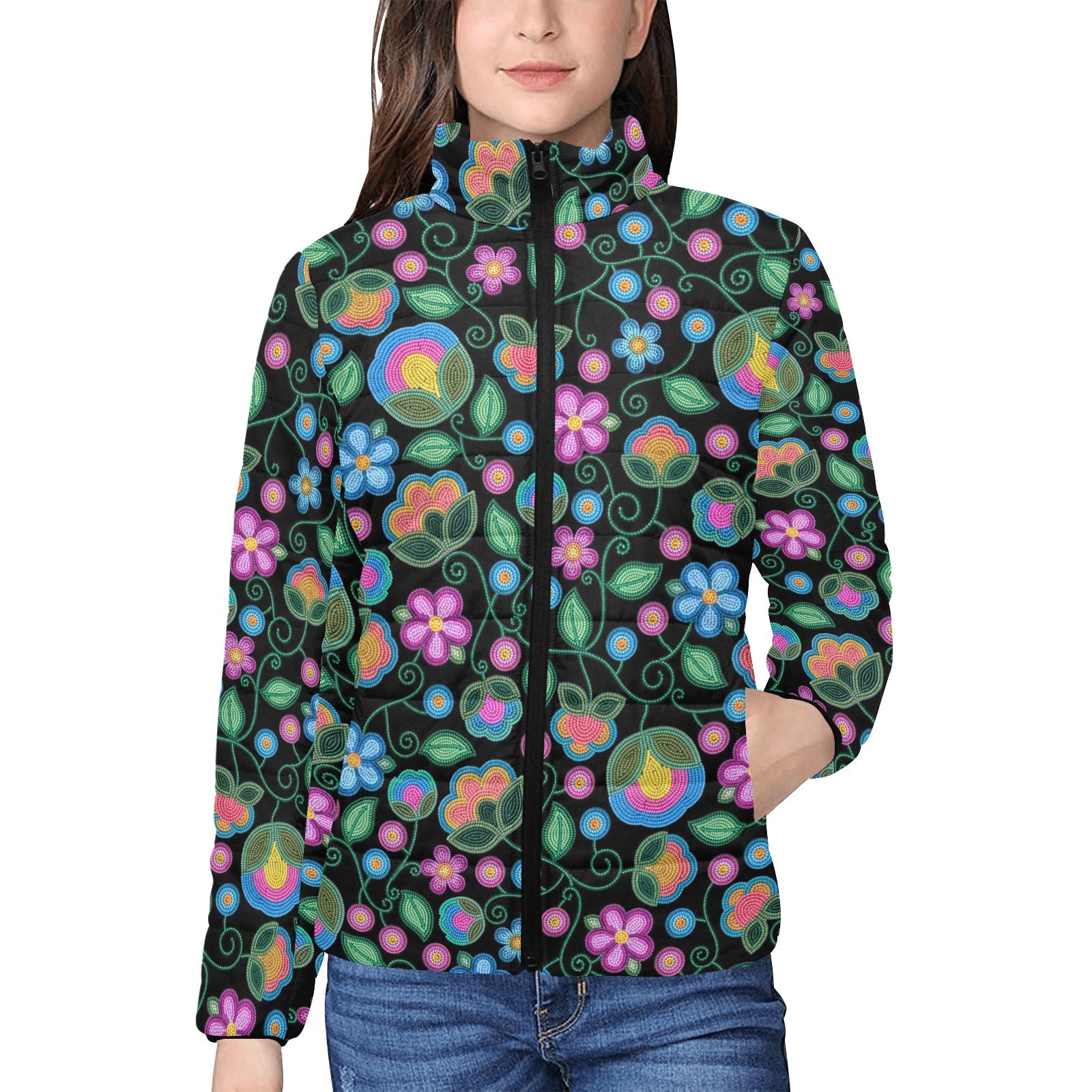 Turquoise Sunbeam Women's Stand Collar Padded Jacket