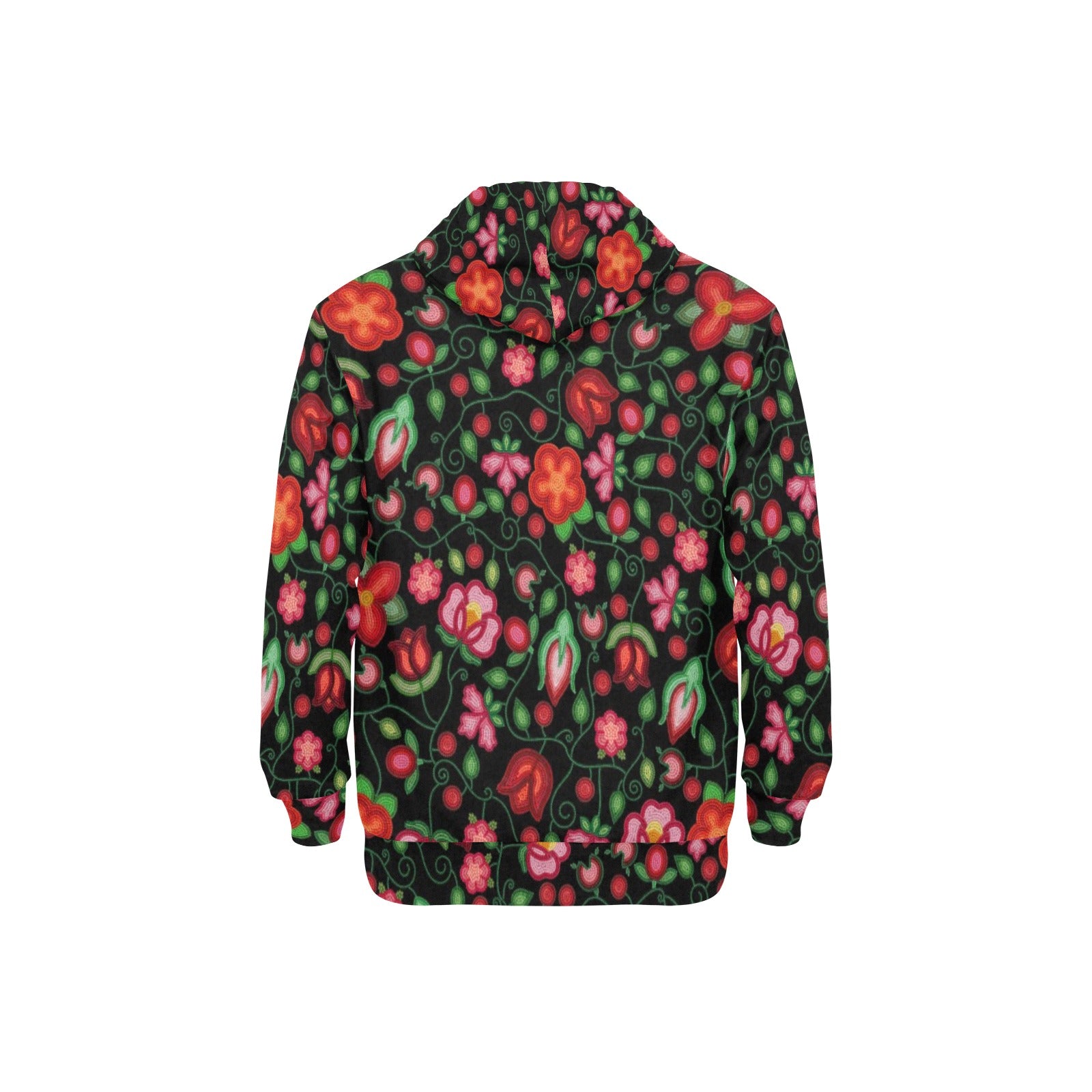 Rose Reverie Black Men's Long Sleeve Fleece Hoodie