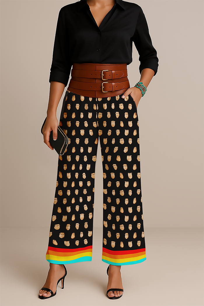 Elk Teeth on Black Women's Pants