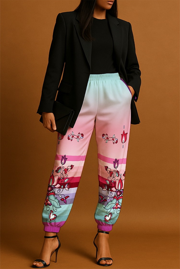Snowlit Petal Dreams Ribbon Jogger Pants