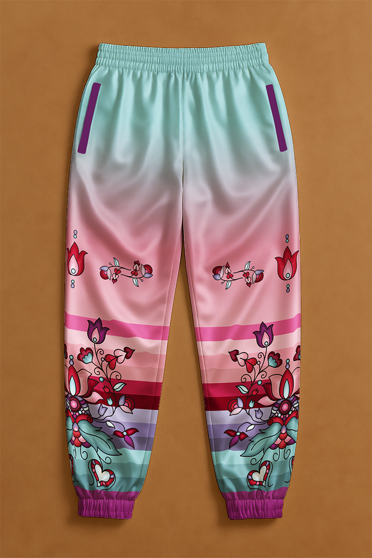 Snowlit Petal Dreams Ribbon Jogger Pants