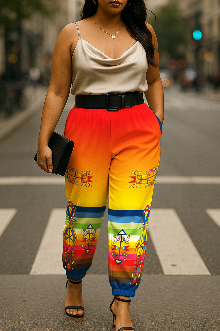 Spirit Journey Geometric Ribbon Jogger Pants