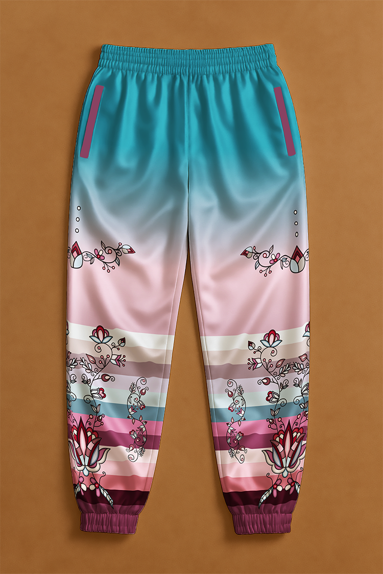 Winter Roseblush Ribbon Jogger Pants