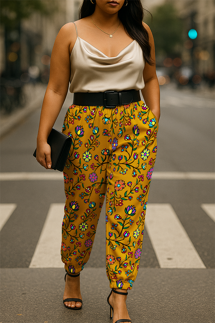 Cosmic Whisper Dried Sweetgrass Ribbon Jogger Pants