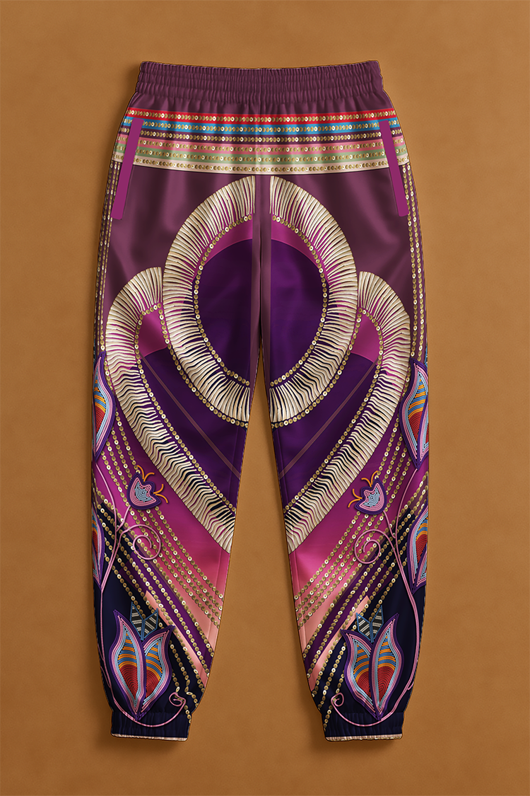 Dentalium Dreams Berry Ribbon Jogger Pants