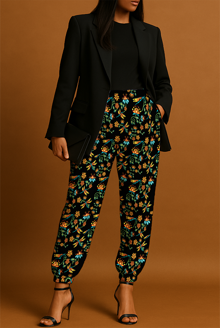 Dragon Lily Noir Ribbon Jogger Pants