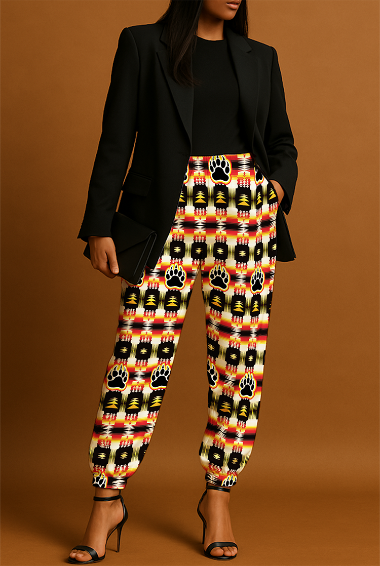 Medicine Wheel Sage Bearpaw Ribbon Jogger Pants