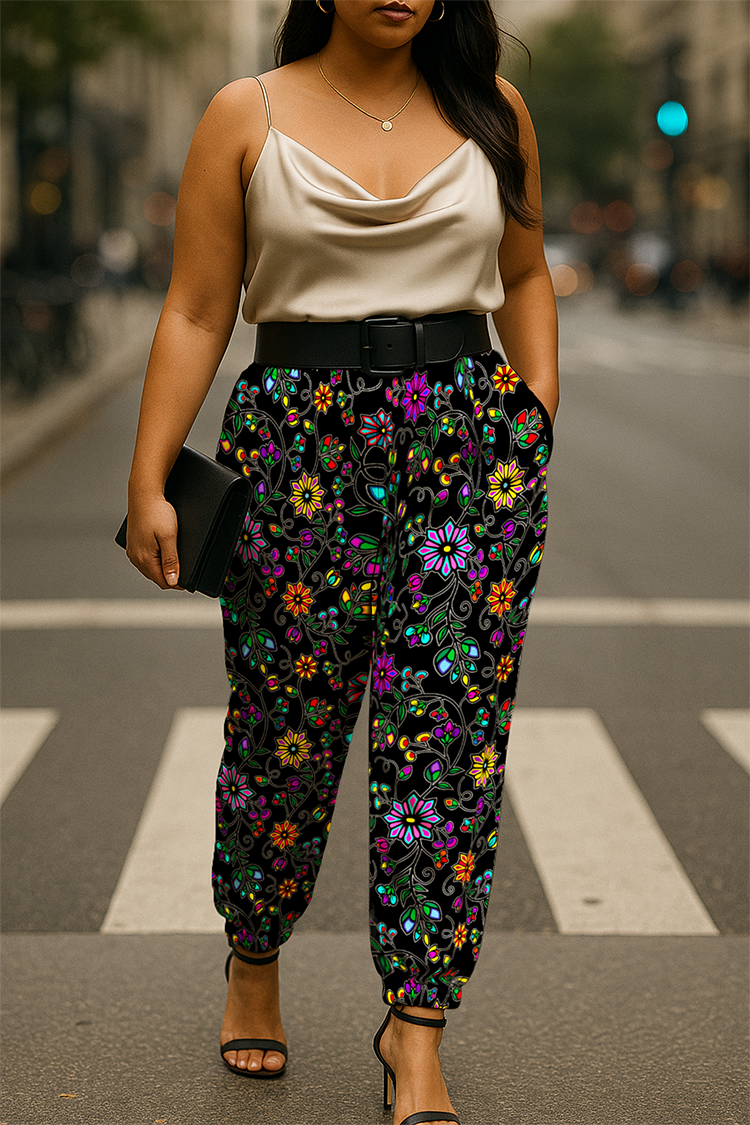 Prairie Paintbrush Black Ribbon Jogger Pants